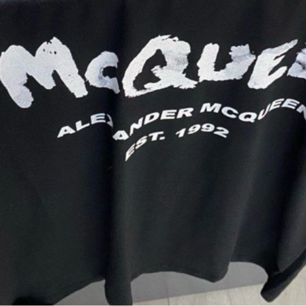 Alexander McQueen Black and White Logo Tee,men medium